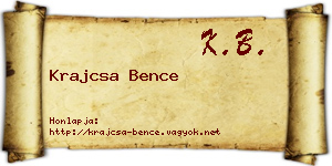 Krajcsa Bence névjegykártya